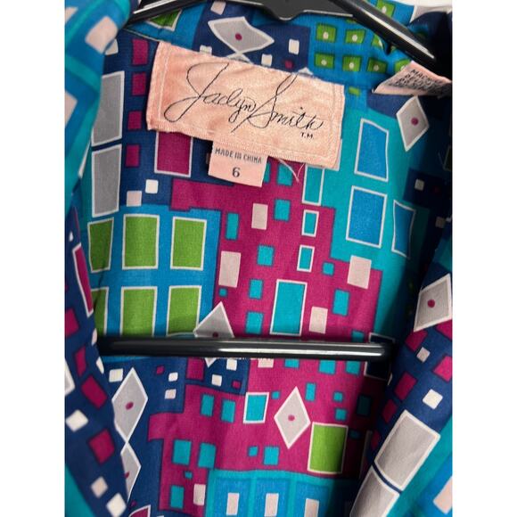 Vintage Jaclyn Smith Classic Womens Button Up Blouse Top V-Neck Sz 6 - Picture 4 of 7